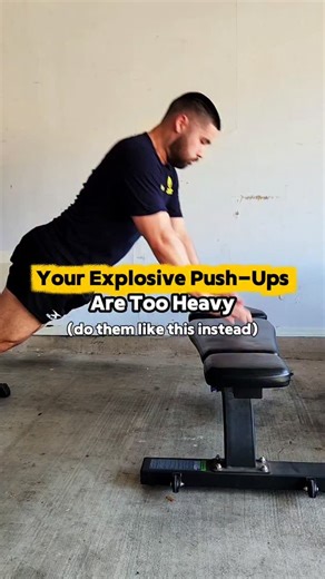 James | Sweet Science of Fighting on Instagram: "Make your explosive push-ups lighter Bands are one option but they can be tedious to setup and you need a solid rack to unload bodyweight. So just use a bench and do incline explosive push-ups"