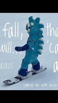 Mic’d up ‘stuckasaurus’ highlight reel! 4 y.o. daughter narrates her snowboarding adventures.🏂
