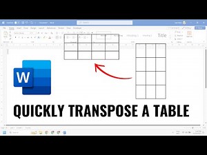 Quickly transpose a table in Word