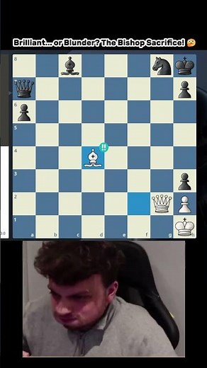 Brilliant...or Blunder? The Bishop Sacrifice! 🤔#chess #puzzle #chesstactics #brilliantmove #shorts