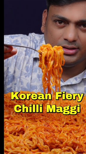 Korean BBQ Veg Maggi 2X Spicy Challenge!🔥😳#shorts #viral #koreanmaggi #koreannoodles #mukbang #asmr