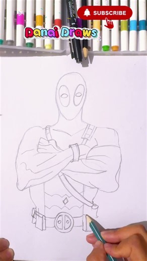 How to Draw Deadpool Easily! ⚔️ | Step by Step Drawing Tutorial #shorts #deadpool