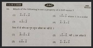 Which of the following is a null vector?... | Filo