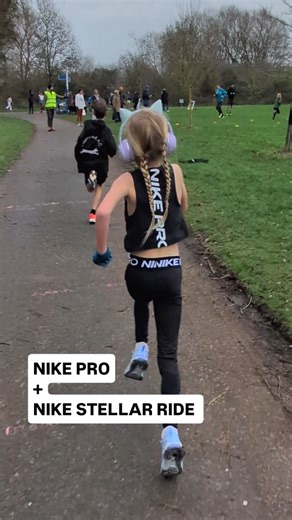 Martin Boyce on Instagram: "Isabelle Sparkle (age 9) tests Nikes NEW Stellar Ride running trainers and full Nike Pro running kit for girls at Parkrun. @sportsdirectuk were very kind to send Isabelle some kit to try. Isabelle has found it tough finding trainers that work for her recently, but was over the moon by how the Stellar Rides performed. Nice slim and light weight design, single top Velcro strap to help with the rapid lace up moments, a stunning design and colour combination. Isabelle mat