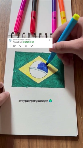 Drawing Brazil from comments 🇧🇷 #brazil #brazilflag #flags #drawing #countryflags #artshorts