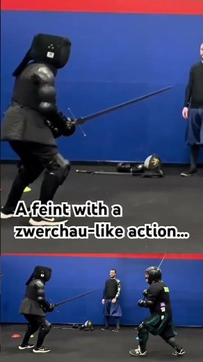 Zwerchau as a feint #hema #combatsport #martialarts #fencing #swordfighting #swords