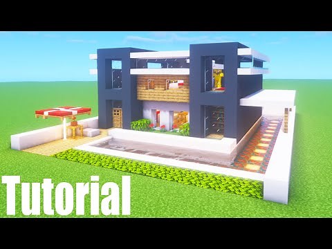 Minecraft Tutorial: How To Make A Modern House With Interior "2020 Tutorial"