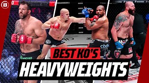 2K views · 55 reactions | The bigger they are, the harder they fall. Over the years, Bellator has seen many Heavyweight titans unload their power in the cage, and we figured it's time to look back through the very best of these monstrous knockouts! | Bellator MMA | Facebook