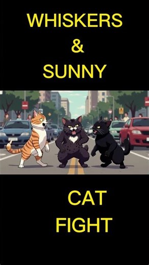 WHISKERS & SUNNY CAT FIGHT DOG AND CAT BEST FRIENDS CARTOON VIDEO LTX 2.3 #SHORT