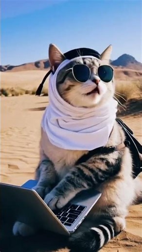 Cat working on a laptop #cat #cute