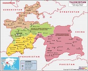 Tajikistan Map | HD Political Map of Tajikistan