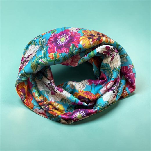 Eleganter Seiden-loopschal, Schlauchschal Aus 100 % Seide Von Liberty of London. Ein Unikat, Glamour-geschenk, Handgefertigt in Deutschland. - Etsy
