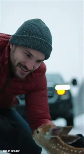 Driver Scares Off Wolf Pack to Save Helpless Fawn – Dramatic Rescue