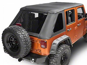 Smittybilt Jeep Wrangler Bowless Protek Combo Soft Top with Tinted Windows; Black Diamond 9087235 (07-18 Jeep Wrangler JK 4-Door) - Free Shipping
