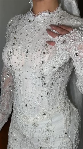 Rana & Mai couture on Instagram‎: "For the moment that changes everything 💍 • Engaged, glowing, and dressed for the moment. • A timeless dress for a timeless promise. - - - - - - - - #فستان_خطوبة #فستان_كتب_كتاب #فستان #كتب_كتاب #dress"‎