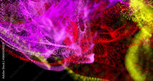 An abstract drop of paint slowly moves in a viscous liquid. Its trajectory gives rise to a fascinating dynamic of fluidity and transformation.