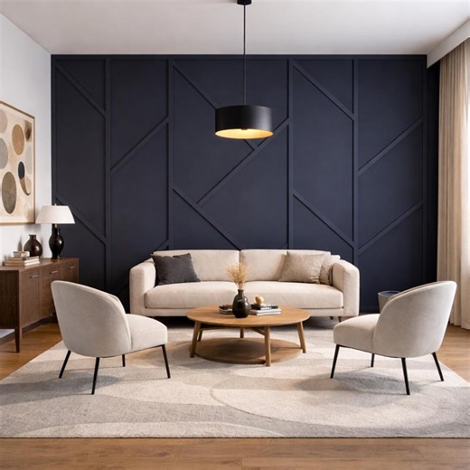 Geometric Accent Wall Panels, MDF Wall Panel Kit, Pre-cut 3D Feature Wall, Ready to Paint & Install, DIY Wall Panels for Living Room,bedroom - Etsy