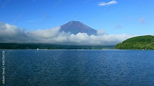 Lake Yamanaka and Mount Fuji, Yamanashi Prefecture, Japan