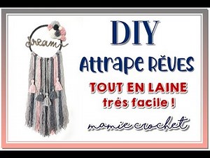 Comment faire un attrape rêves, dreamcatcher en laine très facile, pas a pas , tuto diy avec enfants