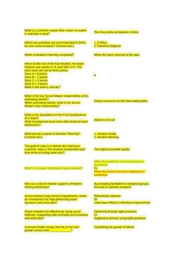 Safe Agile Scrum Master Exam Prep 2024 2025 Ace Your Exam On The First Attempt