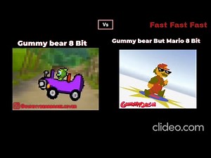 Gummy bear 8 Bit Fast Fast Fast Vs Gummy bear But Mario 8 Bit Version Fast Fast Fast