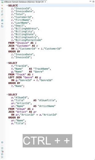 Font size increase in DBeaver #shortcut #sql #dbeaver #sqleditor