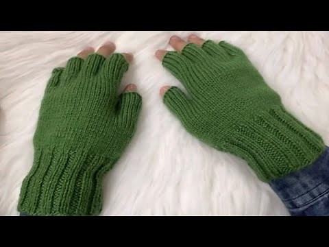 Knitted Half gloves 🧤 with straight needles / size - adults/