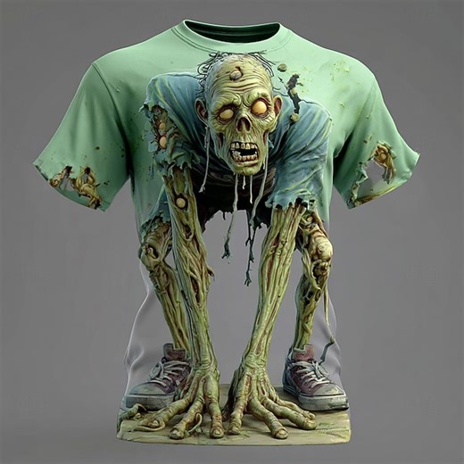Halloween Men's Optical Illusion Zombies 3D T Shirt Short Sleeve T shirt 3D Print Crew Neck Shirt Exaggerated Designer Horror Party Street Holiday Yellow Blue Purple Summer Spring All Seasons 2025 - $20.99