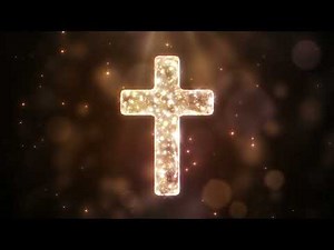Golden Sparkling Cross | Glowing Cross with Shimmering Particles | 1 Hour Loop