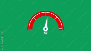 Animation of car dashboard speed rpm meter icon animation. Speedometer or indicator conceptual animation.