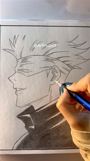 How to Draw Satoru Gojo (Side Profile) 💖🔥| Jujutsu Kaisen #shorts