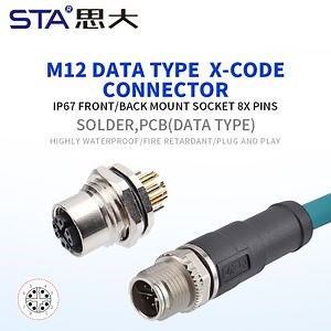 [Hot Item] M12 X-Code 8pin Female Socket IP67 Waterproof Panel Mount Connector