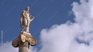 Statue of the Greek God Apollo in the Academy of Greece, famous landmark in Athens