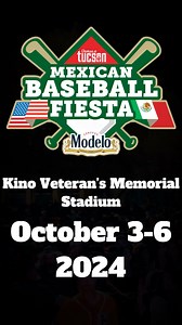 103 reactions · 27 shares | The Liga Arco Mexicano del Pacífico returns to Tucson for the annual Mexican Baseball Fiesta! Join us at Kino Veterans Memorial Stadium on October 3-6 for all the baseball and even more fiesta! Follow us on all platforms to stay up to date with future announcements and locations ⚾️徭 | Mexican Baseball Fiesta | Facebook