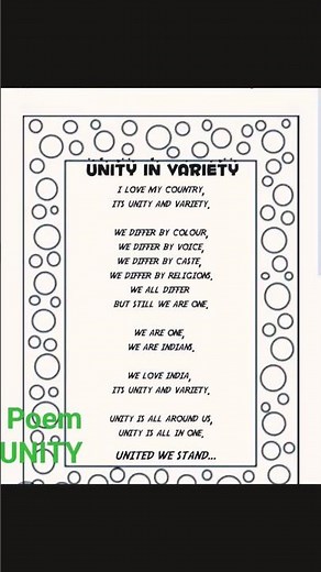 Poem on unity 💯👍
