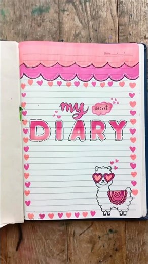 cover page idea for secret diary🩷💓 #frontpage #diary #journal #diy #youtubeshorts #shorts #trending