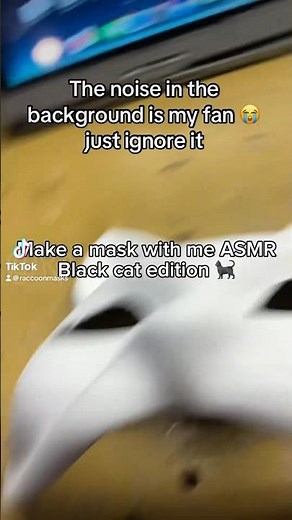 Making a black cat mask ASMR! #cat #catmask #cattherian #blackcat #blackcats #therian #therianmask