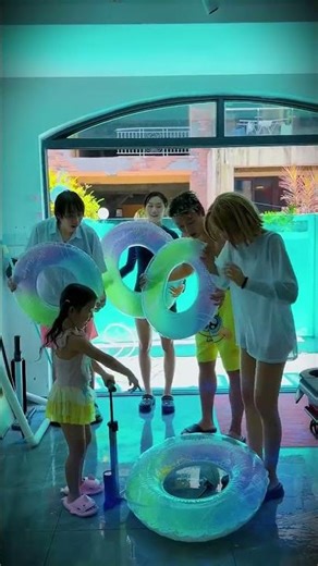 The child helped police officer Rabbit go swimming#Officer Rabbit #angel