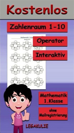 Kostenloses Arbeitsblatt - Mathematik Operator 1.Klasse | Legakulie.info. #shorts #mathematik