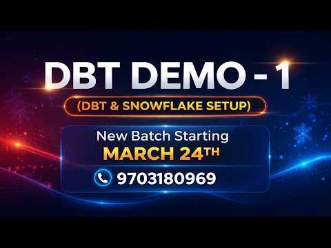 What is DBT | Data Build Tool Data Engineering | DBT Demo Videos | New Batch March 24th 2026