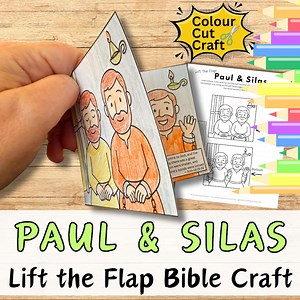 PAUL & SILAS in PRISON Bible Story Lift the Flap Paper Craft for Kids Sunday School Cut, Stick Colouring Page. Christian Printable Diy Kit - Etsy