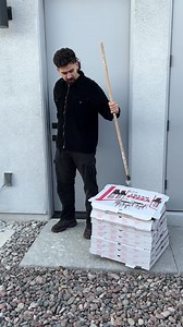 180K views · 296 reactions | Man hides in a pizza box. Please...