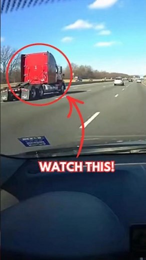 Truck Tire Blowout Shatters Windshield on Highway