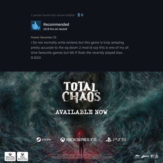 Reading Steam reviews like this is surreal. If Total Chaos earned a spot in your thoughts long after playing… that means everything. | Apogee Entertainment