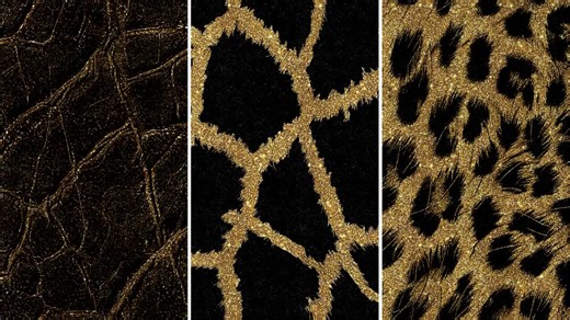 Animal Safari Seamless Patterns: Black and Gold Digital Paper (PNG) - Etsy