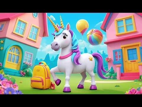 Unicorn Packing a School Bag 🎒🦄 | Funny and Fun Kids Nursery Rhyme Animation