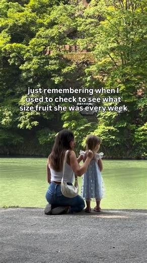 The Bump - Your Guide to Pregnancy + Parenting on Instagram: "from a strawberry to a little girl 🥹 track your baby's growth fruit by fruit with The Bump app! Comment BUMP APP below to download it 🤳 🎥 @nami.creative"