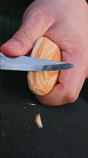 Calm carving- making a wooden spoon using hand tools next to a warm fire #woodcarving #woodworking