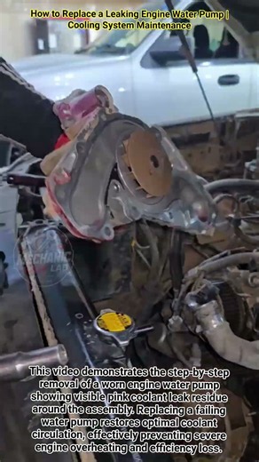 How to Replace a Leaking Engine Water Pump | Cooling System Maintenance #shorts #mechanic #waterpump