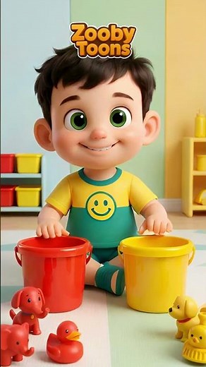 Kids Learn Colors by Sorting 🎨🪣 | Fun Educational Video | ZoobyToons | Nursery Rhymes & Kids Songs